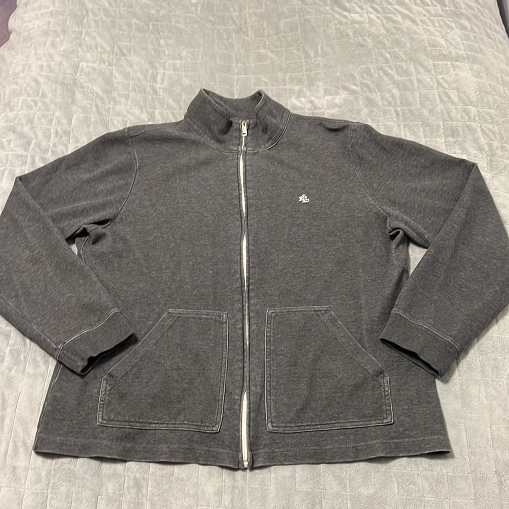 Lauren Ralph Lauren Gray Zip-Up Jacket